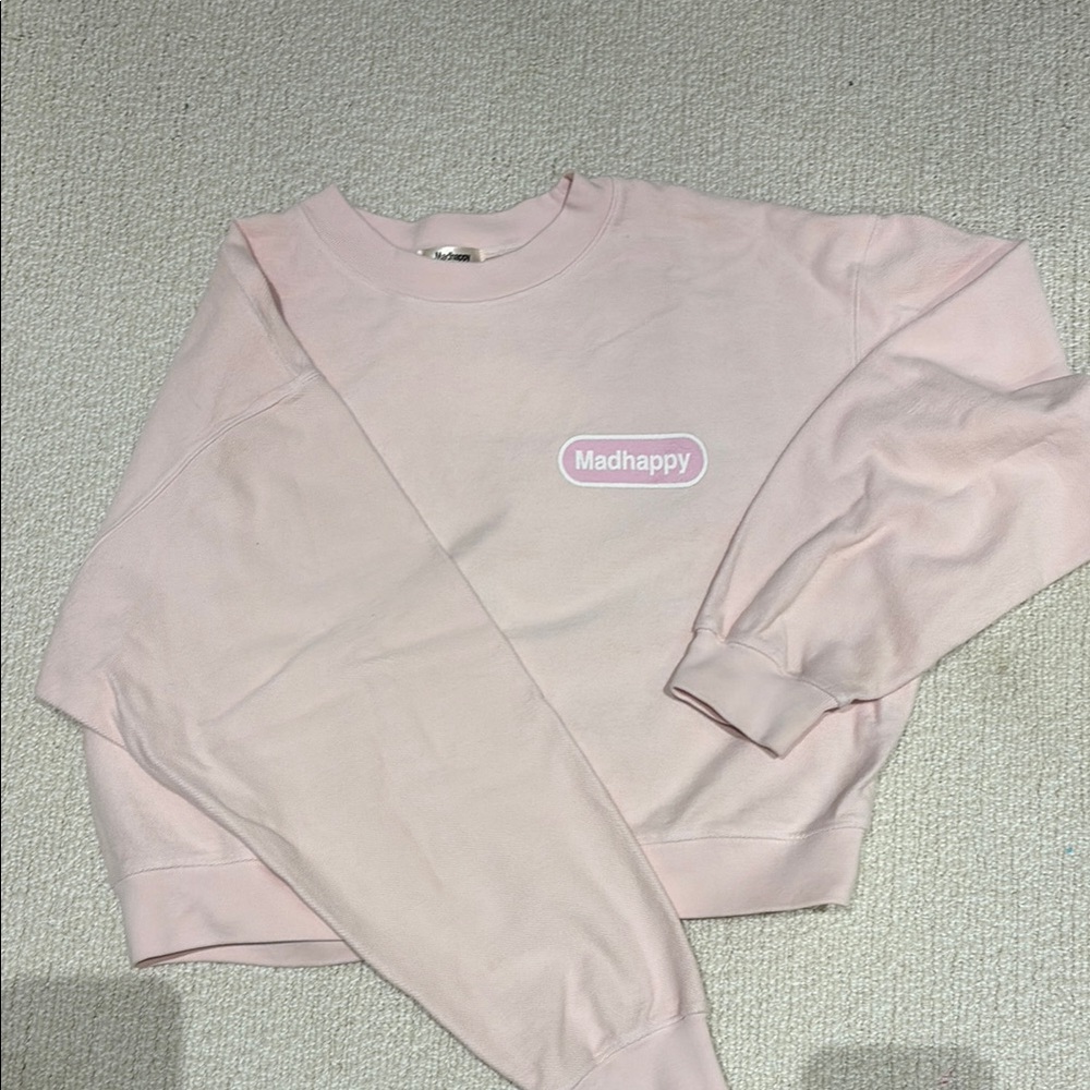 Madhappy Pink Crewneck Sweater Soft Cotton Blend